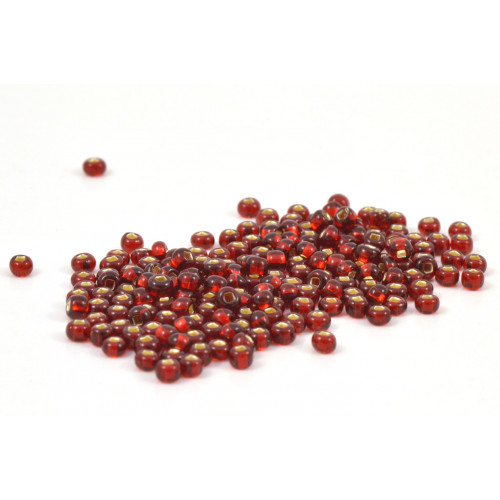 SEED BEAD NO. 10 SILVERLINED RED